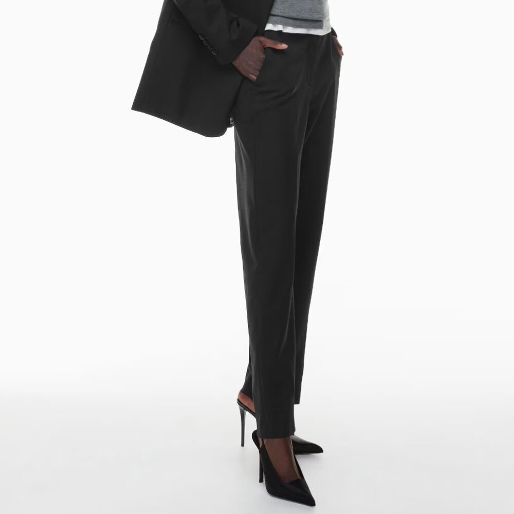 Aritzia Babaton Command Wool Straight Leg Pant NWT Black Size 6